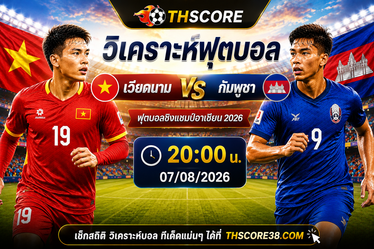 วิเคราะห์บอล เวียดนาม พบ กัมพูชา 20:00 น. 07/08/2026 – ฟุตบอลชิงแชมป์อาเซียน